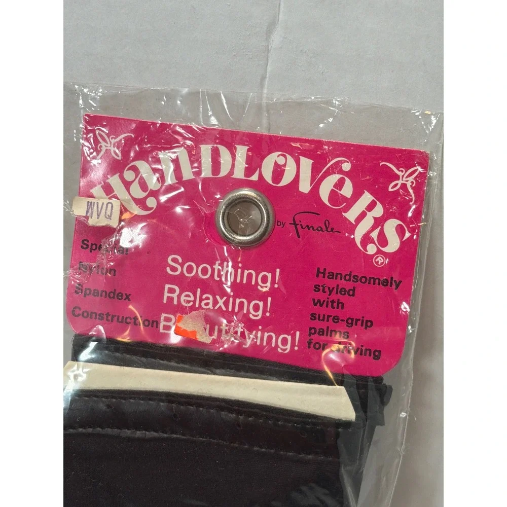 NOS VTG 70s Finale Handlovers Driving Gloves Women One‎ Size Black Nylon Spandex
